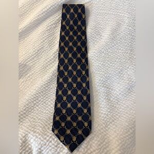 Patrick James Elegant Navy and Gold Men's Tie